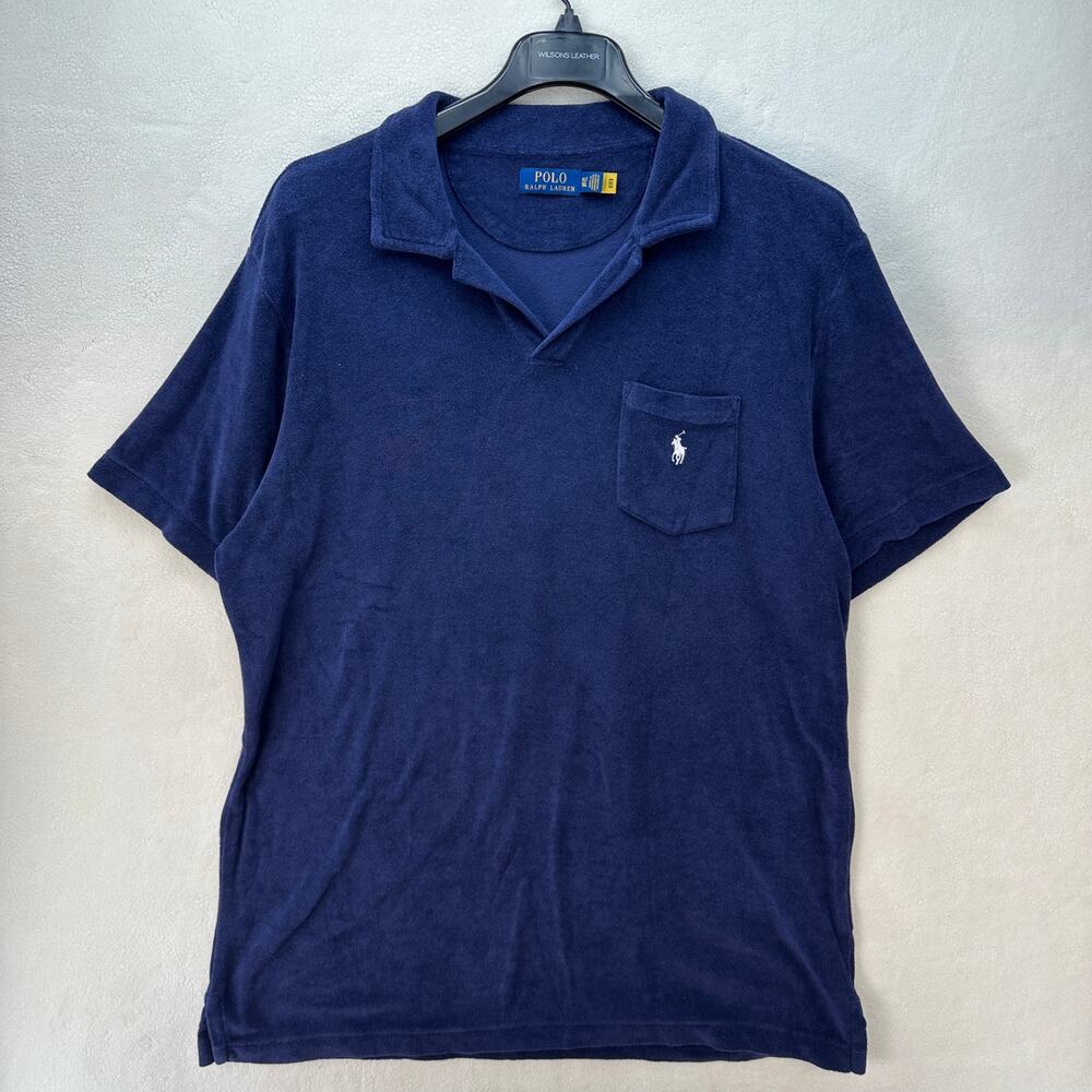 POLO RALPH LAUREN Men's XLT Navy Pocket Polo Terry Toweling